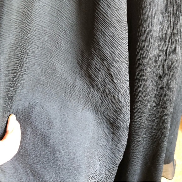 Samantha Treacy black silk halter dress lace front side zip lined wavy hemline 4 - Picture 3 of 12